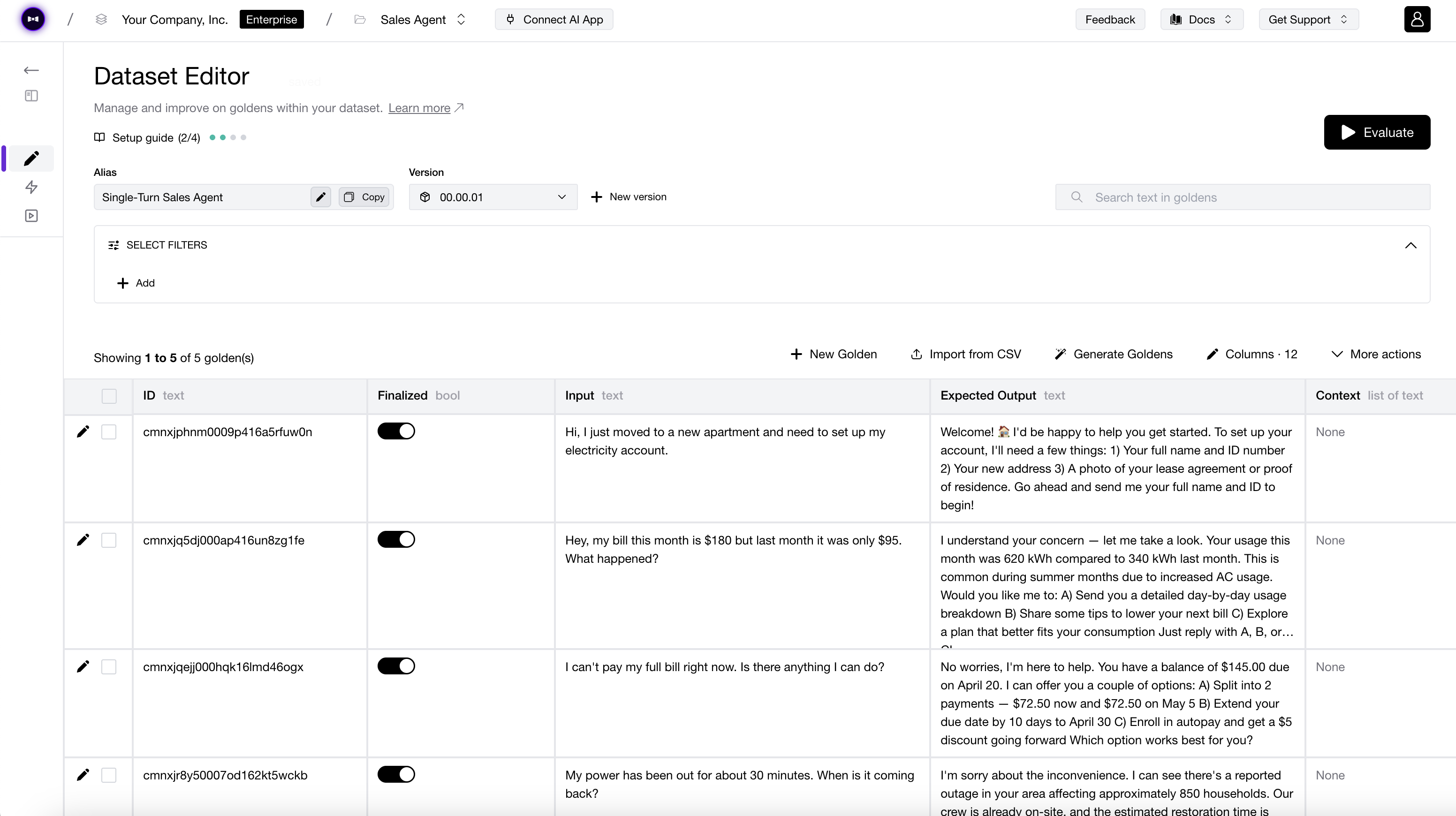 Confident AI dataset management